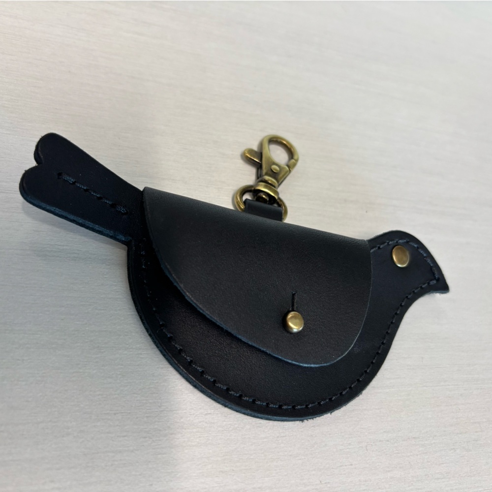 Portland Leather Goods 🐦‍⬛ Mockingbird Pouch Bag Charm Black PLG SLG NWOT